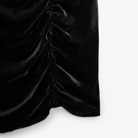 Zara Velvet Mini Dress Black Cutout Halter Going Out Party Size XS NWT - Picture 8 of 8